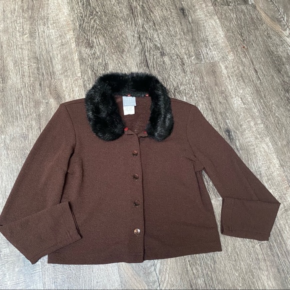 Faux mink cardigan vintage - Picture 2 of 6